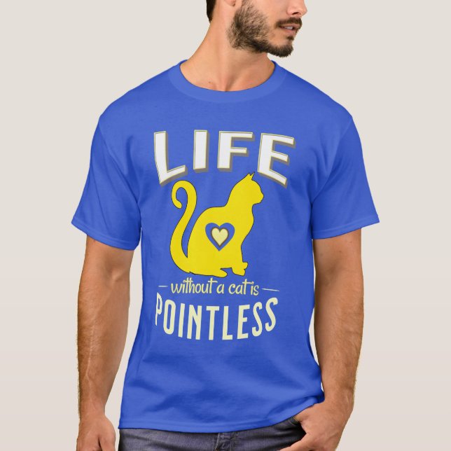 Camiseta Vida amarilla sin gatos sin sentido Gato Sleep fri (Anverso)
