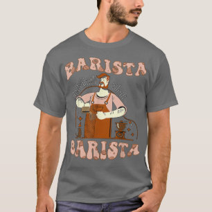 Camiseta Vida barista Retro Groovy Sonrisa cara café Feliz