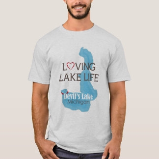Camiseta Vida cariñosa del lago, el lago devil's, Michigan