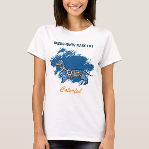 Camiseta Vida colorida de Dachshund