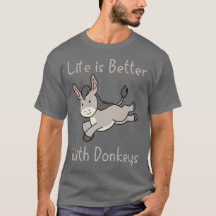 Camiseta Vida con burros, animales de la granja de la mula