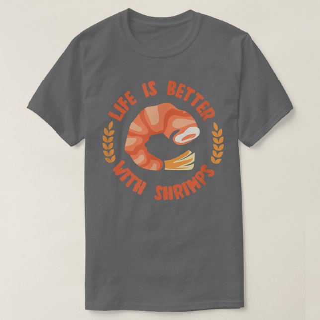 Camiseta Vida Con Camarones Mariscos Chef Comer Langostinos (Diseño del anverso)