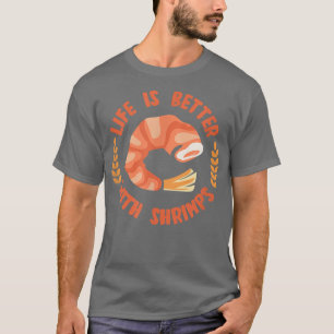 Camiseta Vida Con Camarones Mariscos Chef Comer Langostinos