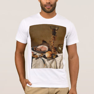 Camiseta Vida con jamón, libros y naves ornamentales