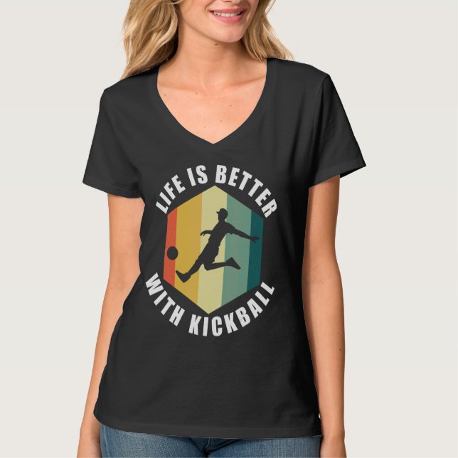 Camiseta Vida Con Kickball Ironic Cita Hobby Deportes (Anverso)