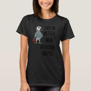 Camiseta Vida con loros grises africanos loro