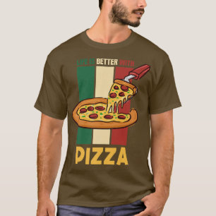 Camiseta Vida Con Pizza Ironic Diciendo Comida Italiana Piz
