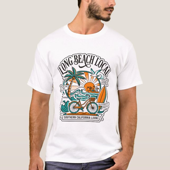 Camiseta Vida costera local en Long Beach, California (Anverso)