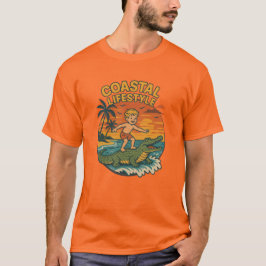 Camiseta Vida Costera Surf de Cocodrilo Retro FL Playa de S