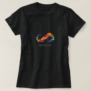 Camiseta "Vida Creativa" Corazón Infinito Colorido
