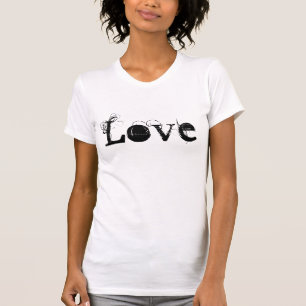 Camiseta Vida De Amor En Blanco Vintage Negro Y Verde