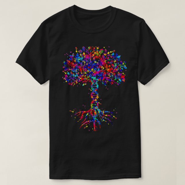 Camiseta Vida de árbol de ADN Ciencias de la biología genét (Diseño del anverso)