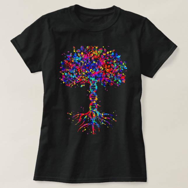 Camiseta Vida de árbol de ADN Ciencias de la biología genét (Diseño del anverso)