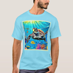 Camiseta Vida de arrecife de tortuga marina