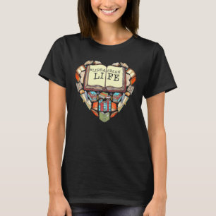 Camiseta Vida de bibliotecario hombres mujeres leyendo libr