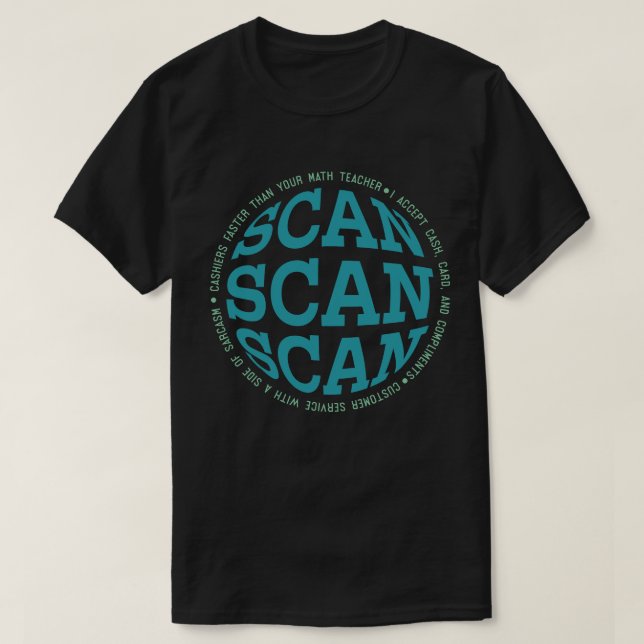 Camiseta Vida de cajero escaneando (Diseño del anverso)