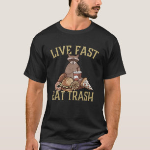 Camiseta Vida de cosecha Rápida Comer Trash Raccoon Retro