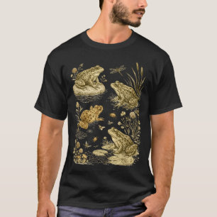 Camiseta Vida de cottagecore de rana gráfico botánico vinta