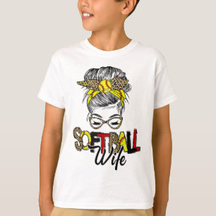 Camiseta Vida de esposa suave con madre de moño desordenado