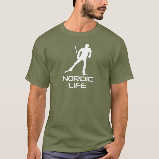 Camiseta Vida de esquí nórdico (Anverso)