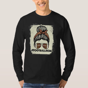 Camiseta Vida de fútbol de mamá con moño desordenado Mujere
