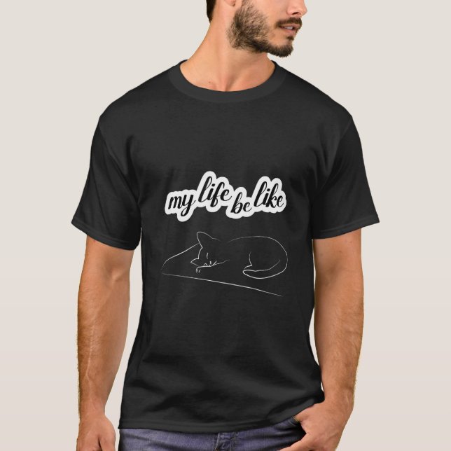 Camiseta Vida de gato durmiendo (Anverso)