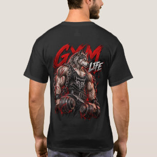 Camiseta Vida de gimnasio bestia modo fiera culturismo Fitn