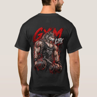 Camiseta Vida de gimnasio bestia modo fiera culturismo Fitn