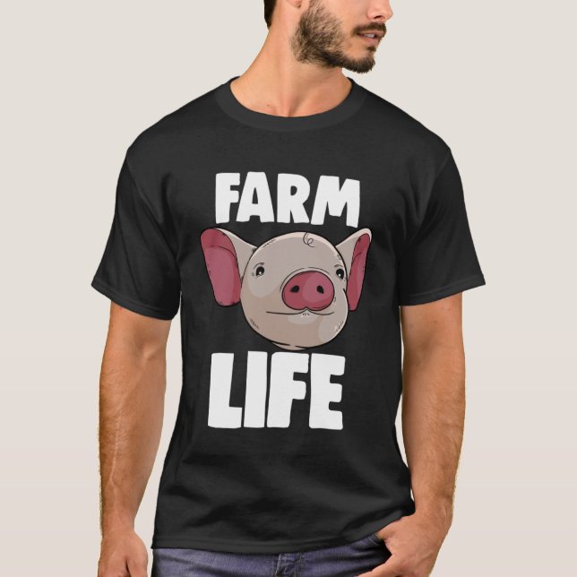 Camiseta Vida de granja Ropa de cerdo Hombres Amor de cerdo (Anverso)