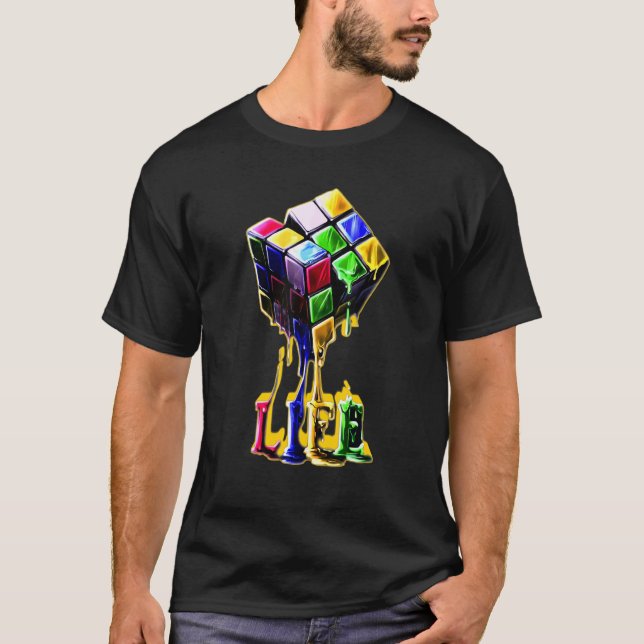 Camiseta Vida de juego de cubo Duro Negrita Guay Presente e (Anverso)