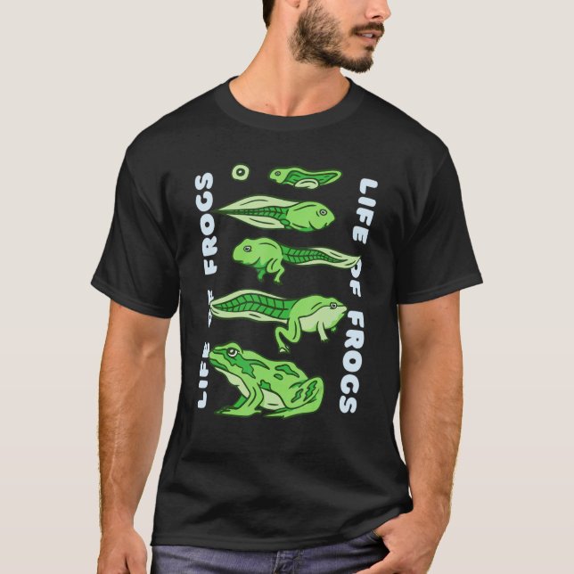 Camiseta Vida De Las Ranas Círculo De Vida De La Evolución  (Anverso)