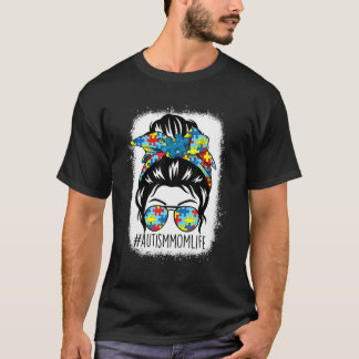 Camiseta Vida de mamá autismo Conciencia del autismo Moño d