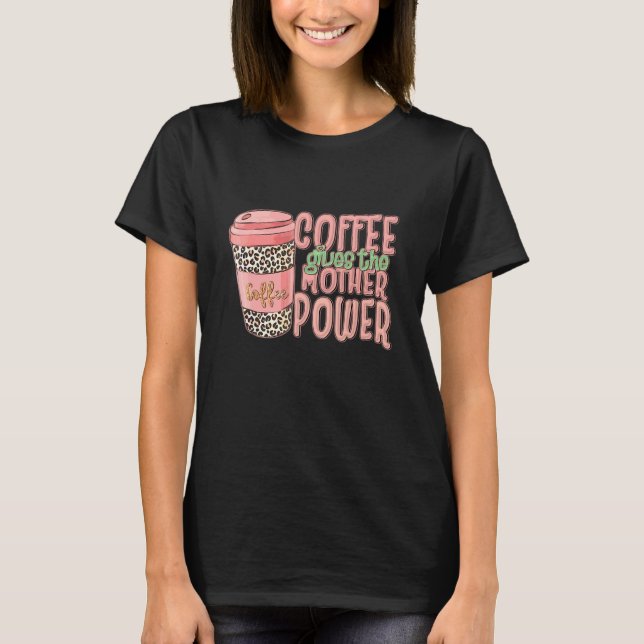 Camiseta Vida de mamá café Día de mamá leopardo café (Anverso)