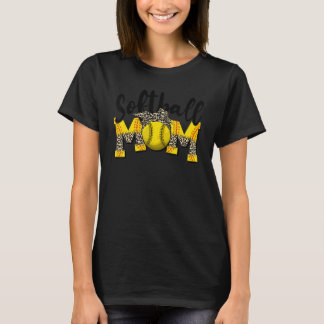 Camiseta Vida de mamá de béisbol y sóftbol con leopardo Día