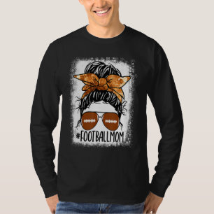 Camiseta Vida de Mamá de Fútbol Tie Dye Blanqueado Moño Des