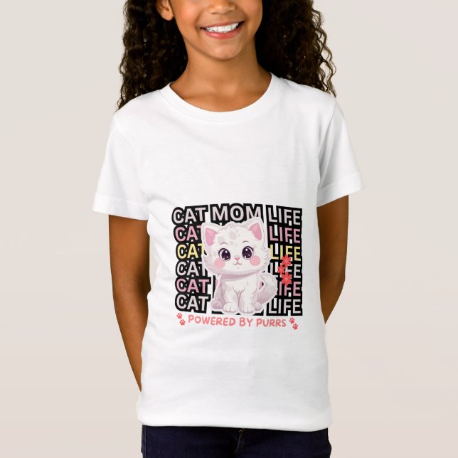 Camiseta Vida de mamá de gato divertida (Anverso)