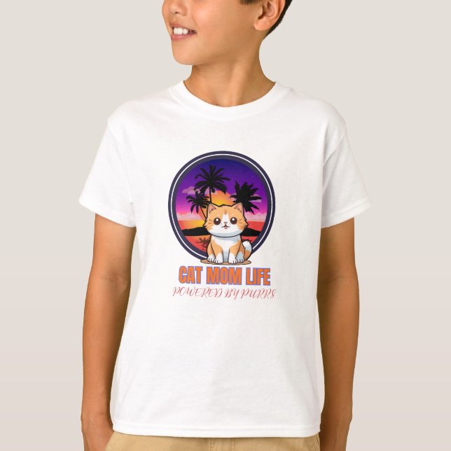 Camiseta Vida de mamá de gato divertida (Anverso)