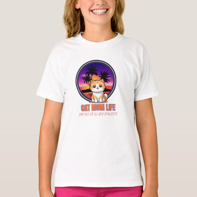 Camiseta Vida de mamá de gato divertida (Anverso)