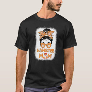 Camiseta Vida de mamá de hámster Moño desordenado Día de la