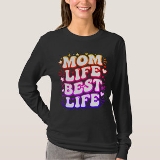 Camiseta Vida de mamá, la mejor vida, retro, groovy, puesta