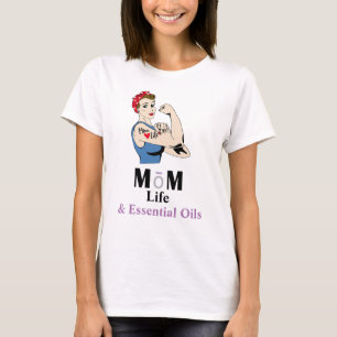 Camiseta Vida de mamá retro y aceites esenciales
