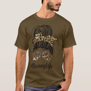 Camiseta Vida de niñera elegante Moño de pelo desordenado L