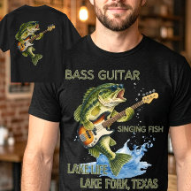 Vida de pesca en el lago tocando el bajo con la gu