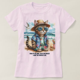 Camiseta Vida de playa perfecta para amantes de Kitty Cat 