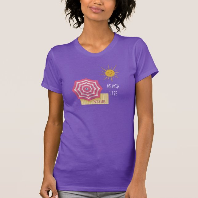 Camiseta Vida de playa personalizada (Anverso)