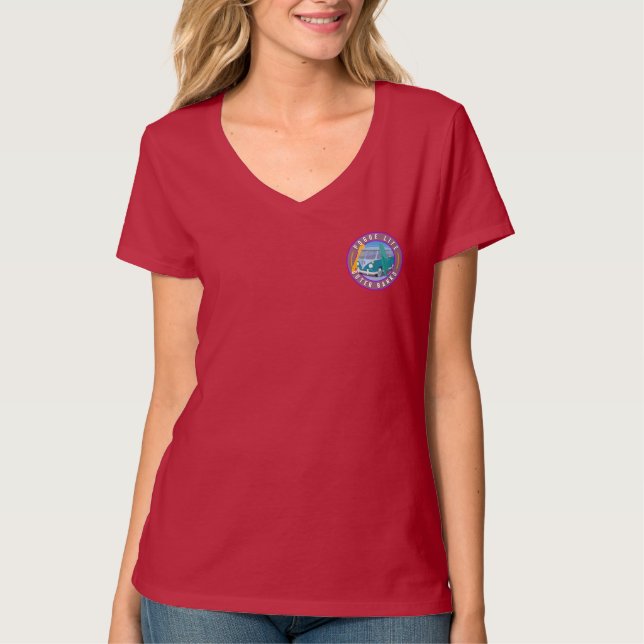 Camiseta Vida de poesía | Mujeres V-Neck (Anverso)
