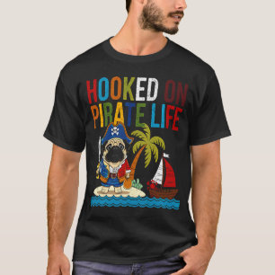 Camiseta Vida de pug pirata divertida aventura en la isla