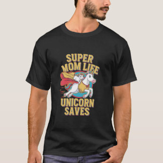 Camiseta Vida de Super Mamá Salvavidas Unicornio Profesoras