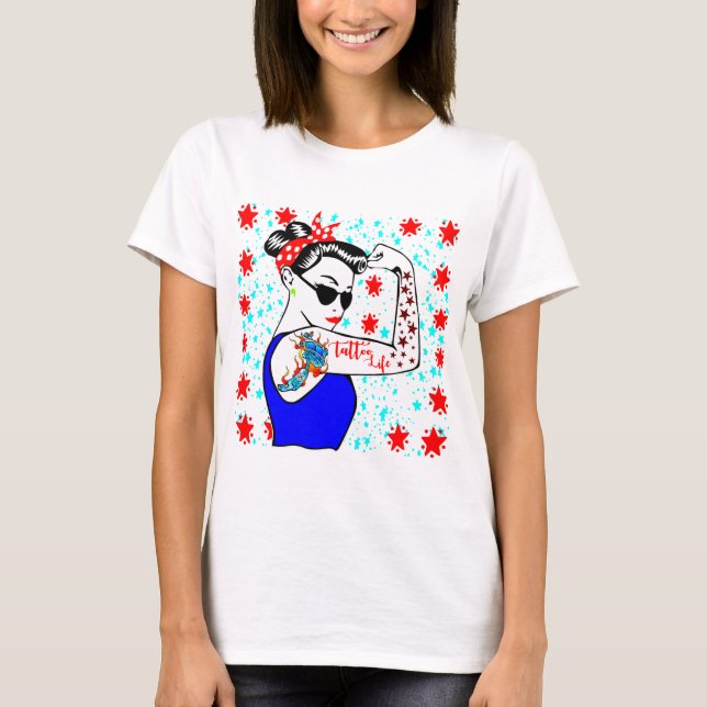Camiseta Vida de tatuaje femenino 2 #USAPatriotGraphics © (Anverso)