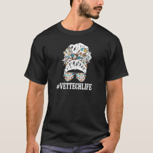 Camiseta Vida de técnico veterinario femenino desordenada V